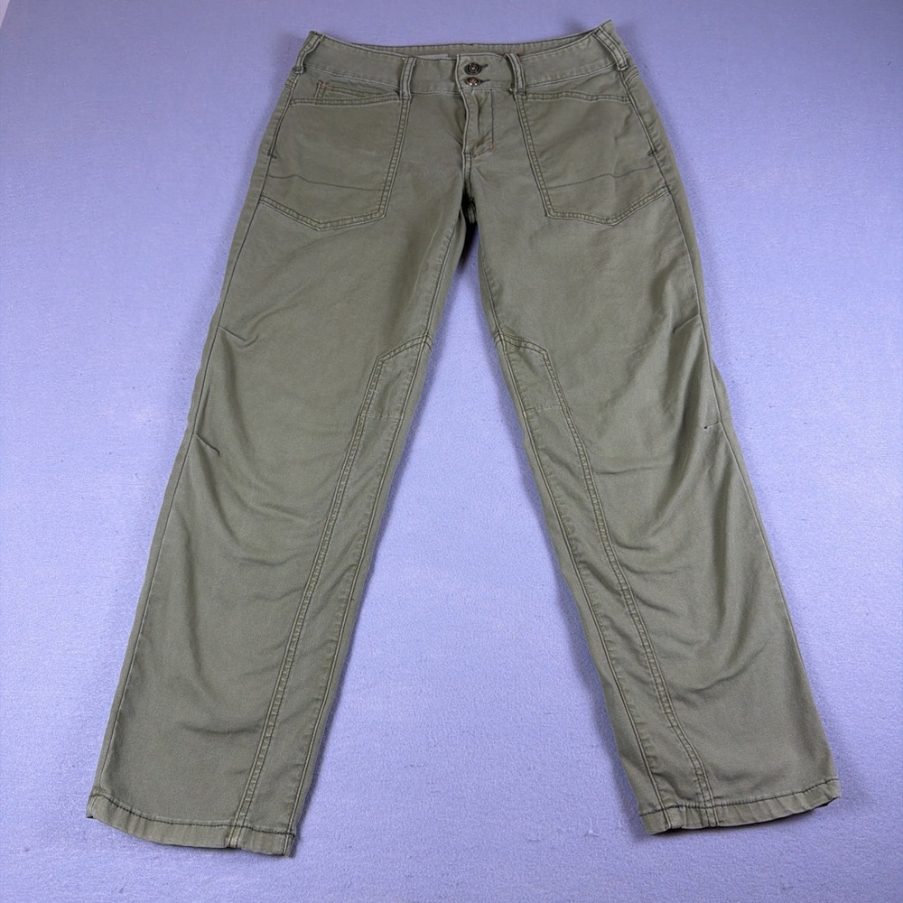 Pilcro The Wanderer Pants Womens 28 Olive Green Chino Utility Workwear Straight